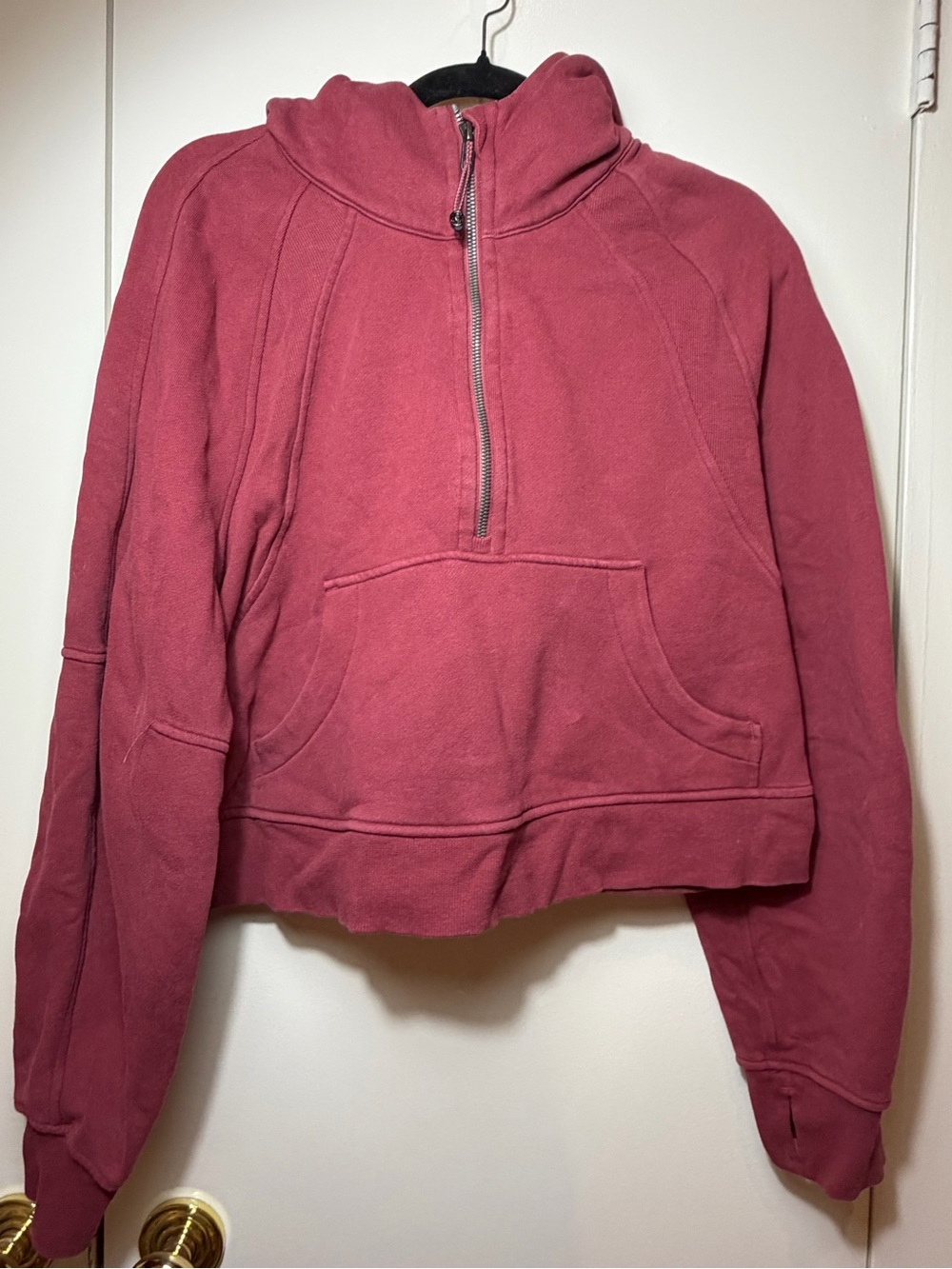 Lululemon Red Scuba Oversized Half Zip Hoodie Size M/L Rare Discontinued Color